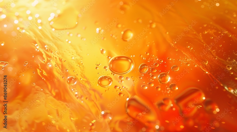 Aufkleber abstract orange colorful background with oil on water surface oil drops in water abstract psychedeli