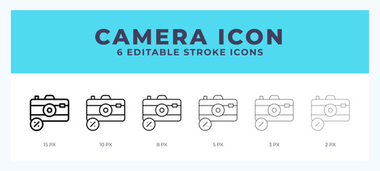 Camera icon symbol. Isolated. Vector illustration with editable stroke.