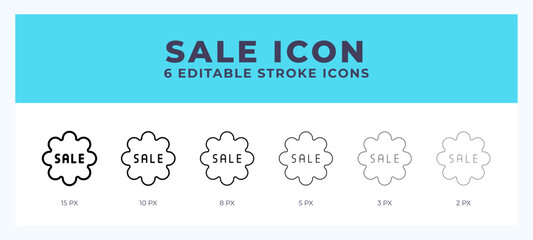 Sale icon vector illustration. With editable stroke for web. App and more.