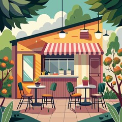 Obraz premium cafe in the city