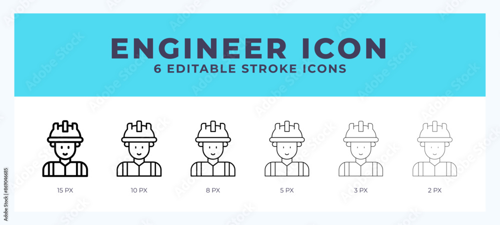 Poster engineer icon vector illustration. with editable stroke for web. app and more.