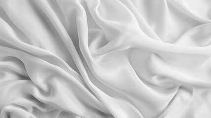 Obraz premium Abstract blank white fabric background waving white fabric texture background : Generative AI