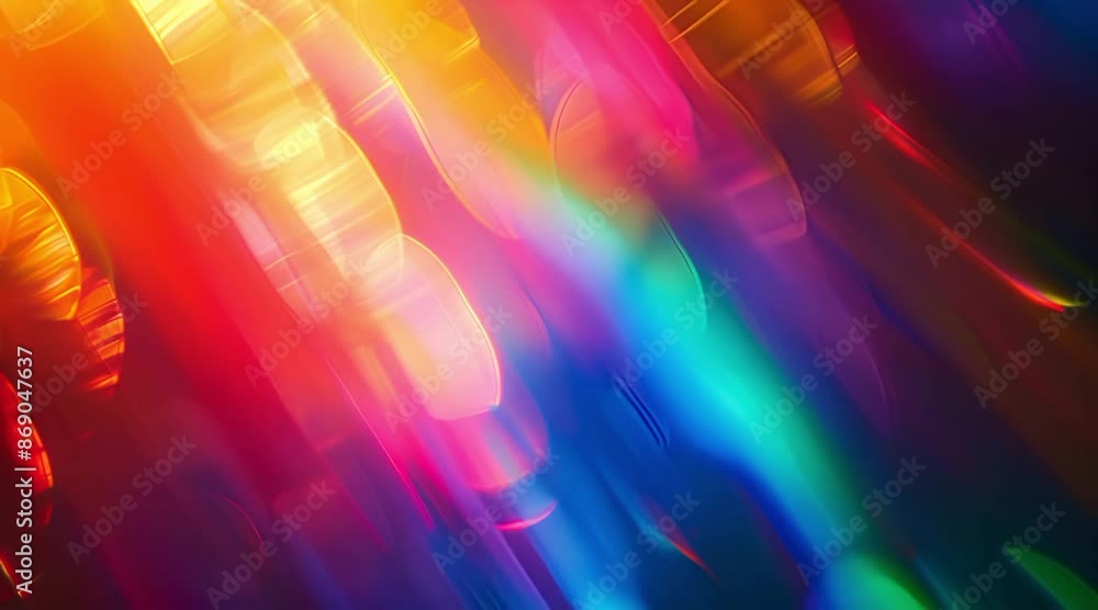 Poster abstract background with rainbow light reflection with bright holographic colors, creating a stunnin