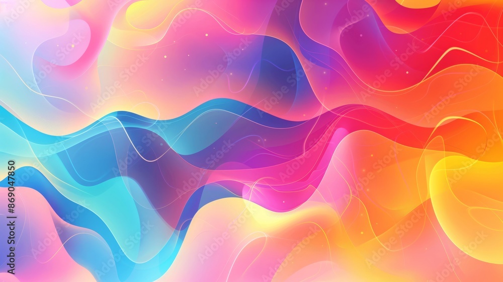 Poster vibrant abstract background with seamless gradients and dynamic shapes, creating a captivating visua