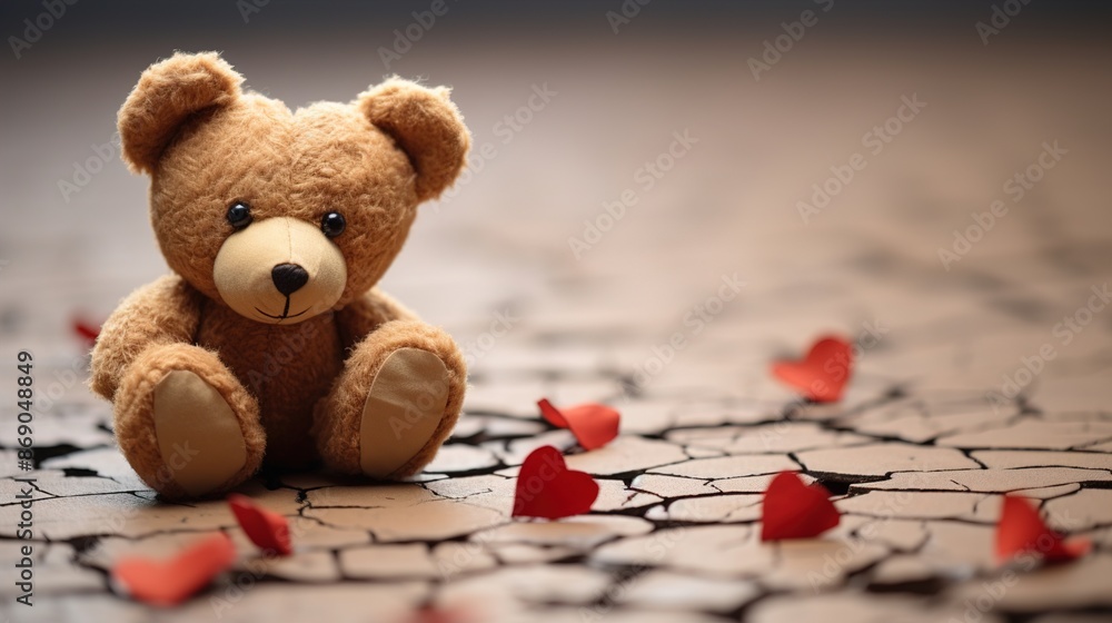 Sticker teddy bear with heart