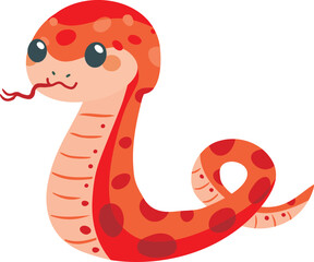 巳年の赤い蛇のイラスト