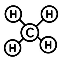 Methane Line Icon Design
