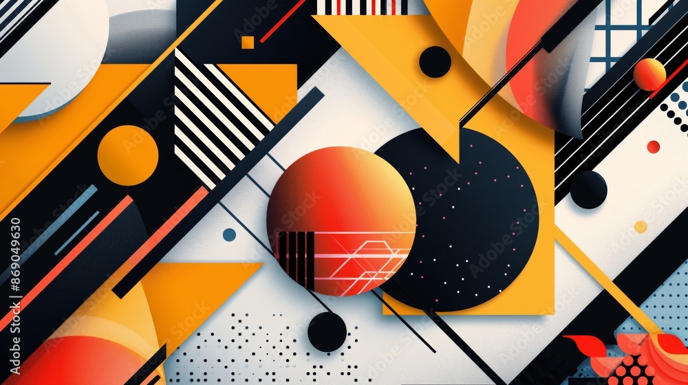 Poster creatively designed abstract background with geometric patterns and vibrant colors; perfect for mode