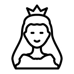 Princess Line Icon Design