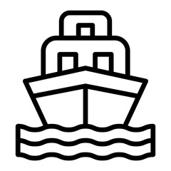 Ship Line Icon Design