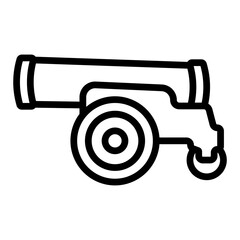 Cannon Line Icon Design