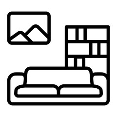 Living Room Line Icon Design