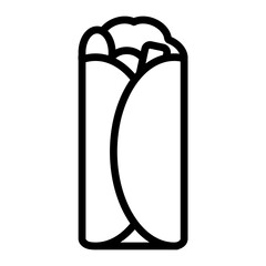 Shawarma Line Icon Design