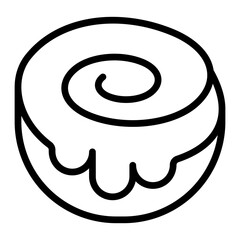 Cinnamon Roll Line Icon Design