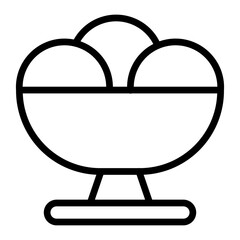 Ice CreamBowl Line Icon Design
