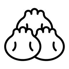 Dumpling Line Icon Design
