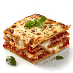 Delicious Lasagna with Cheese and Basil