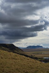 Landscape of a mountainous region under a cloudy sky