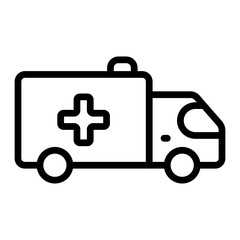 Ambulance Line Icon Design