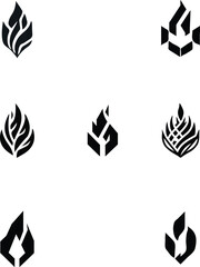 Modern Geometric Flame Silhouette: Bold and Edgy Logo Design