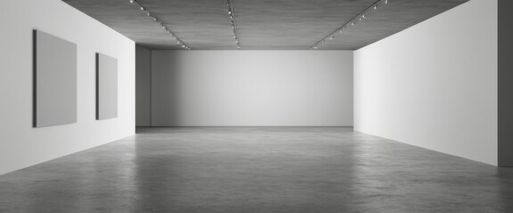 Wall interior background studio Empty white gallery gray concret