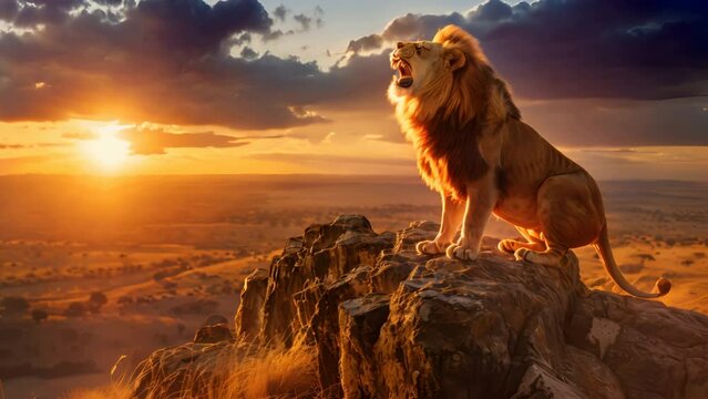 The mighty roar of the lion from the mountaintop