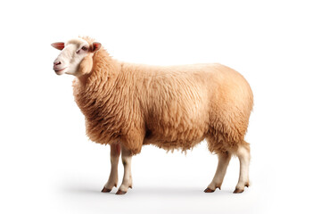 Naklejka premium Sheep isolated on white background