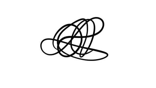 string animation on white background