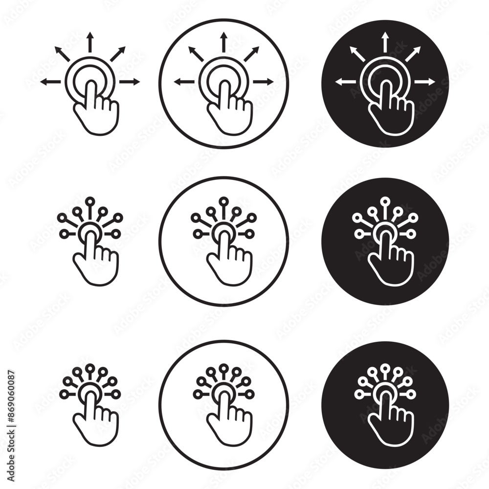 Aufkleber interactivity icon set. interactivity vector line icon illustration.
