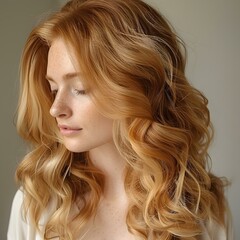 Naklejka premium Portrait of a beautiful woman with red hair