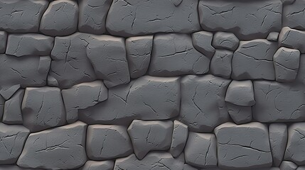 Stone Wall Texture Seamless, Durable, and Detailed Gray Stone Structure Background