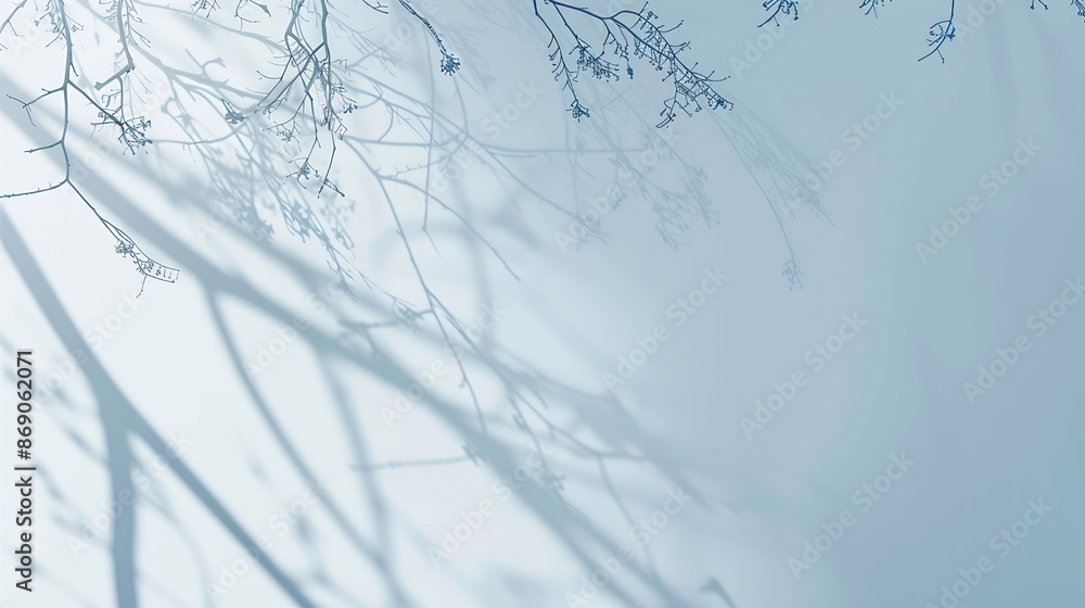 Poster minimalistic abstract gentle light blue background for product presentation with light and intricate