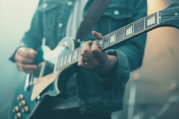 Soul-Stirring Performance: Intense Guitarist on Stage