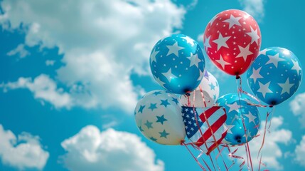 Balloons with the american flag for us national loyalty day celebration