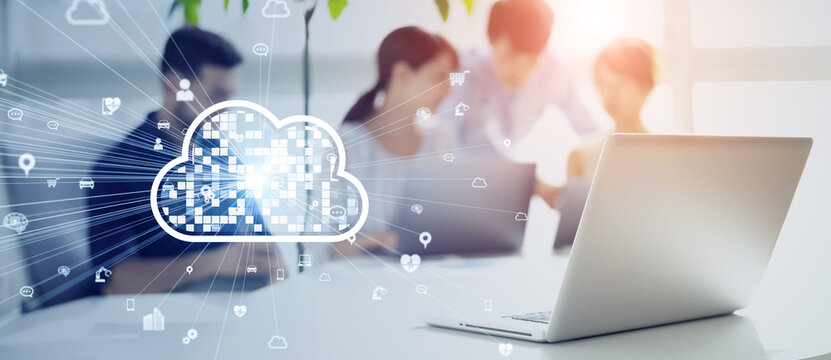 Meeting business people and cloud computing concept - Powered by Adobe