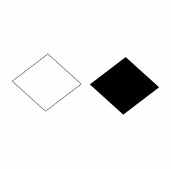 geometric shape in the form of a parallelogram. black and white rhombus. white background
