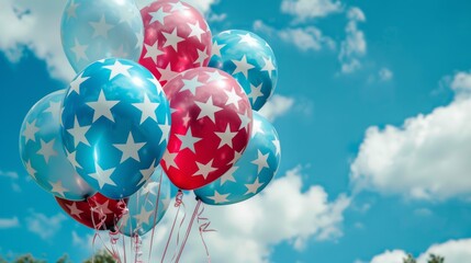 Balloons with the american flag for us national loyalty day celebration