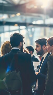 Business conference with international delegates networking., clean background, Photo stock style, clean background, no copyrighted logo, no letters