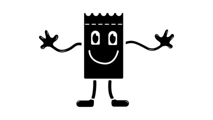 ticket character, black isolates silhouette