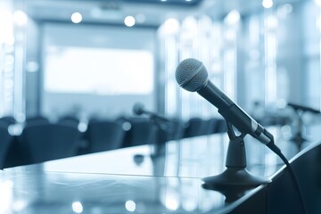 Business conference with panel discussion and Q&A session., clean background, Photo stock style, clean background, no copyrighted logo, no letters