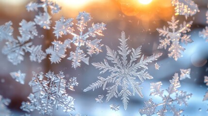 A window with snowflakes on it