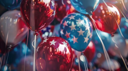 Balloons with the american flag for us national loyalty day celebration