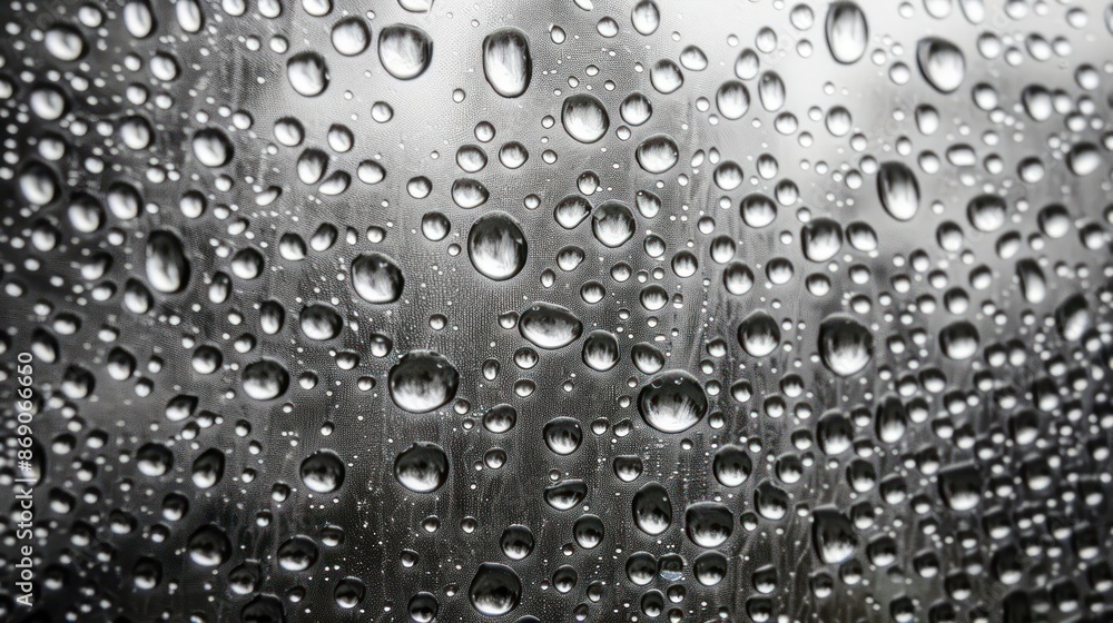 Poster the image is of a window with raindrops on it