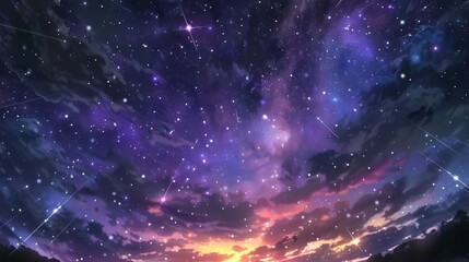 Obraz premium Anime Background with Vast Space and Full of Stars