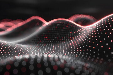 Abstract dots and lines connected. Concept of AI technology. Motion of digital data flow. Communication and technology network concept with moving lines and dots