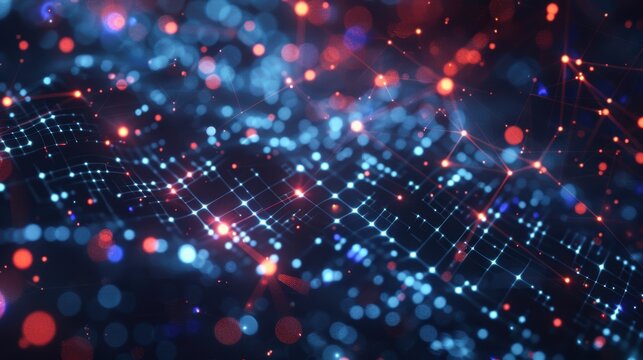 Glowing algorithms in a dark, abstract cyberspace, tech-inspired design, software creation