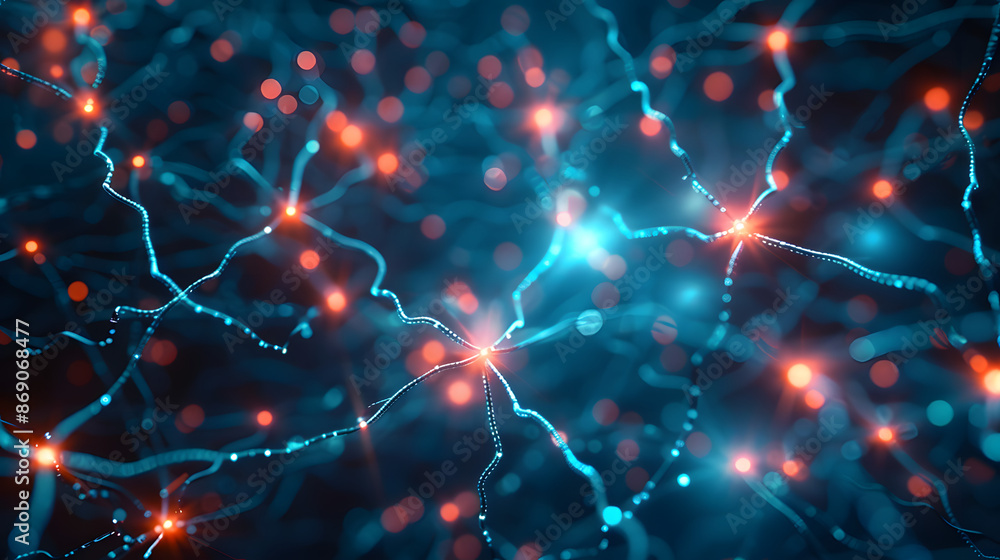 Aufkleber abstract technology background with connection lines and dots. 3d rendering, abstract digital backgr