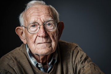 Obraz premium studio portrait of senior man looking at camera