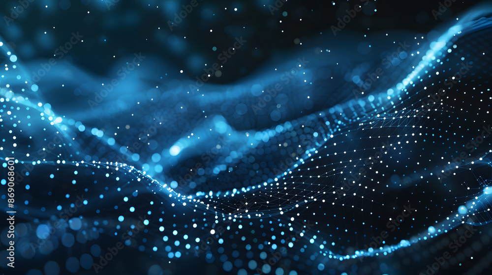 Aufkleber abstract technology background with connection lines and dots. 3d rendering, abstract digital backgr
