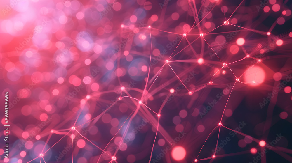 Aufkleber abstract technology background with connection lines and dots. 3d rendering, abstract digital backgr